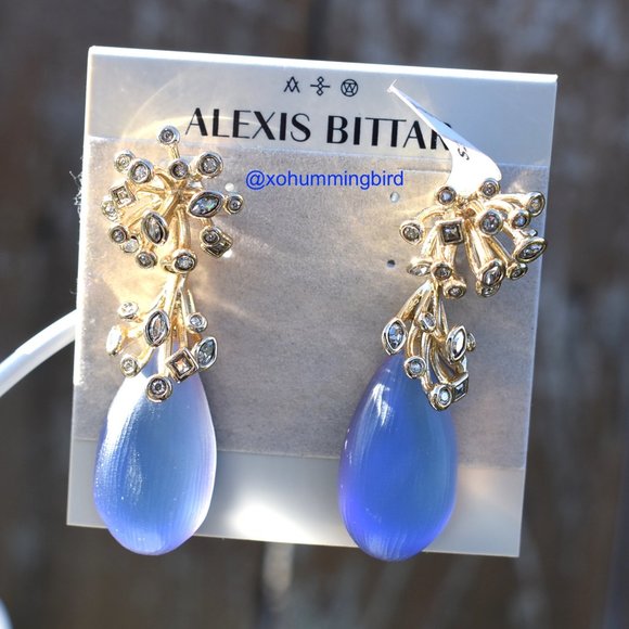 Alexis Bittar | Purple & Gold Study Stud Earrings w/Crystal Burs - Picture 3 of 6